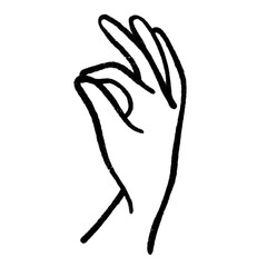 Set of realistic gestures, hand shapes. Lay black stroke logo graphic art design isolated on white The concept of expressing love, rock, V sign, love.