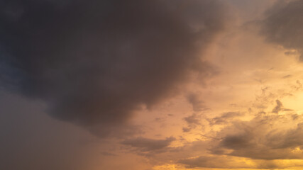 Panoramic sunrise or sunset sky with clouds. Sunset Sky on Twilight in the Evening with Sunset. Cloud Nature Sky Backgrounds. Sky Sunrise, Dusk clouds.