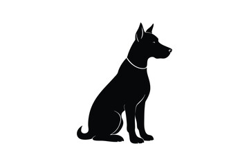 Silhouette design illustration of a dog sitting.eps