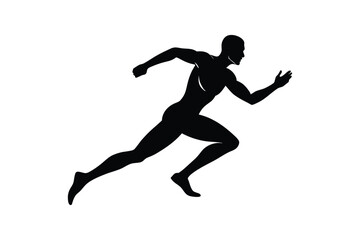 Silhouette design illustration of a running man.eps