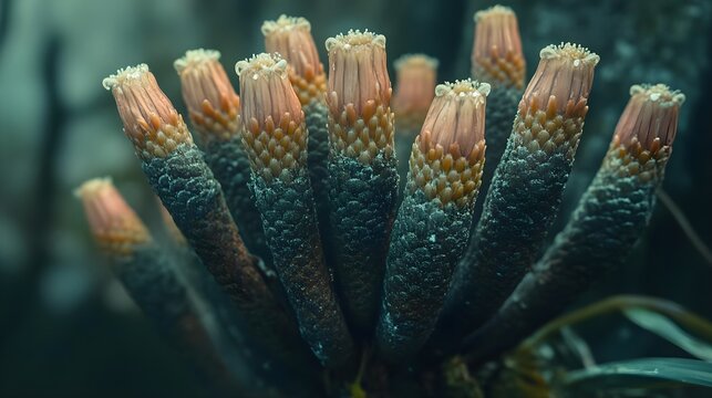 Close-up of Lycopodium Selago Strobili