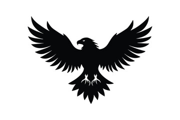 Silhouette design illustration of an eagle landing.eps