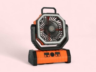 Powerful rechargeable fan with high speed isolated on the background
