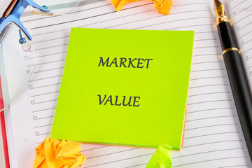 The MARKET VALUE concept phrase. Business concept. A place to copy. Business Team Corporate...