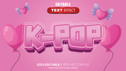 3d text effect k-pop