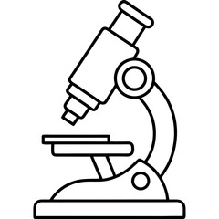  Minimal Microscope Line Icon