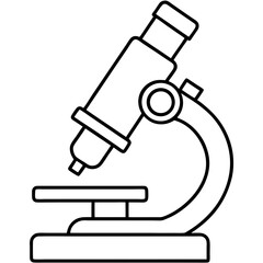  Minimal Microscope Line Icon