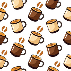 Obraz premium Coffee cups seamless pattern