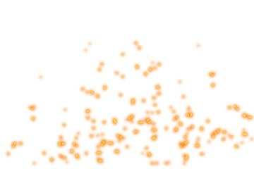 Naklejka na ściany i meble Fire sparks isolated on transparent background. Glowing Fire particles embers sparks. Orange glitter particles Flying up. Hot burning fire particles flame effect. Design elements. PNG