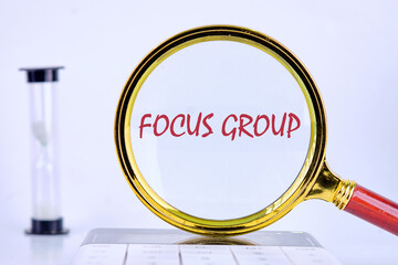 The conceptual phrase of the FOCUS GROUP. Business concept. A place to copy. Human development...