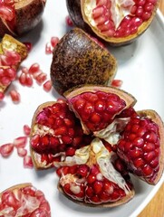 The Pomegranate fruit, Lythraceae, Punica Granatum
