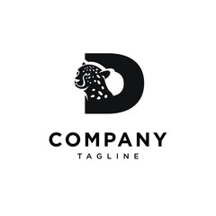 Letter D Cheetah Logo Icon Vector