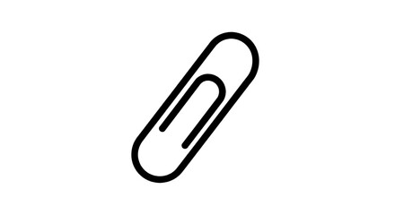 Obraz premium Simple Black Paperclip Illustration Office Supplies Icon