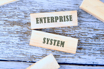 The conceptual phrase of the ENTERPRISE SYSTEM. Business concept. Internet and technology concept.