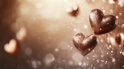Obraz premium Sparkling hearts a symbol of love.