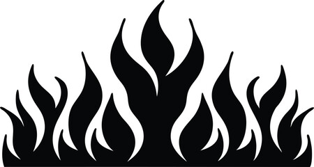 Stylized black flame design graphic element