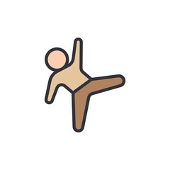 Stylized Icon Depicting A Person Practicing Yoga Or Balance Exercise
