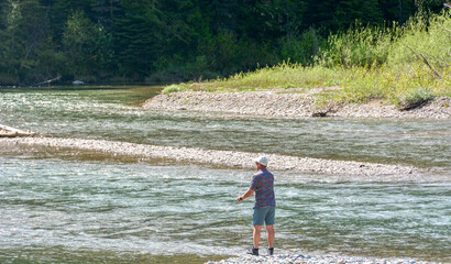 Flyfishing on the Flathead River in Glacier National Park, Montana