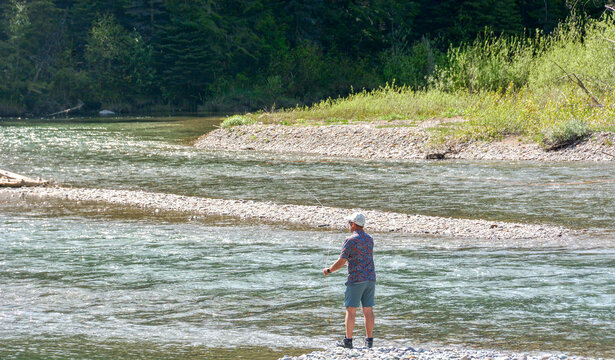 Flyfishing on the Flathead River in Glacier National Park, Montana