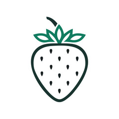 Minimal Flat Vector of a Strawberry with Bold Black Outline – Clean, Modern, No Gradients, Perfect for Icons, Stickers, and Digital Design Elements

