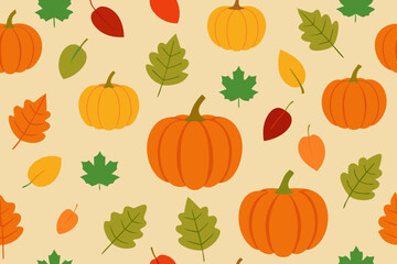 seamless pattern with pumpkins