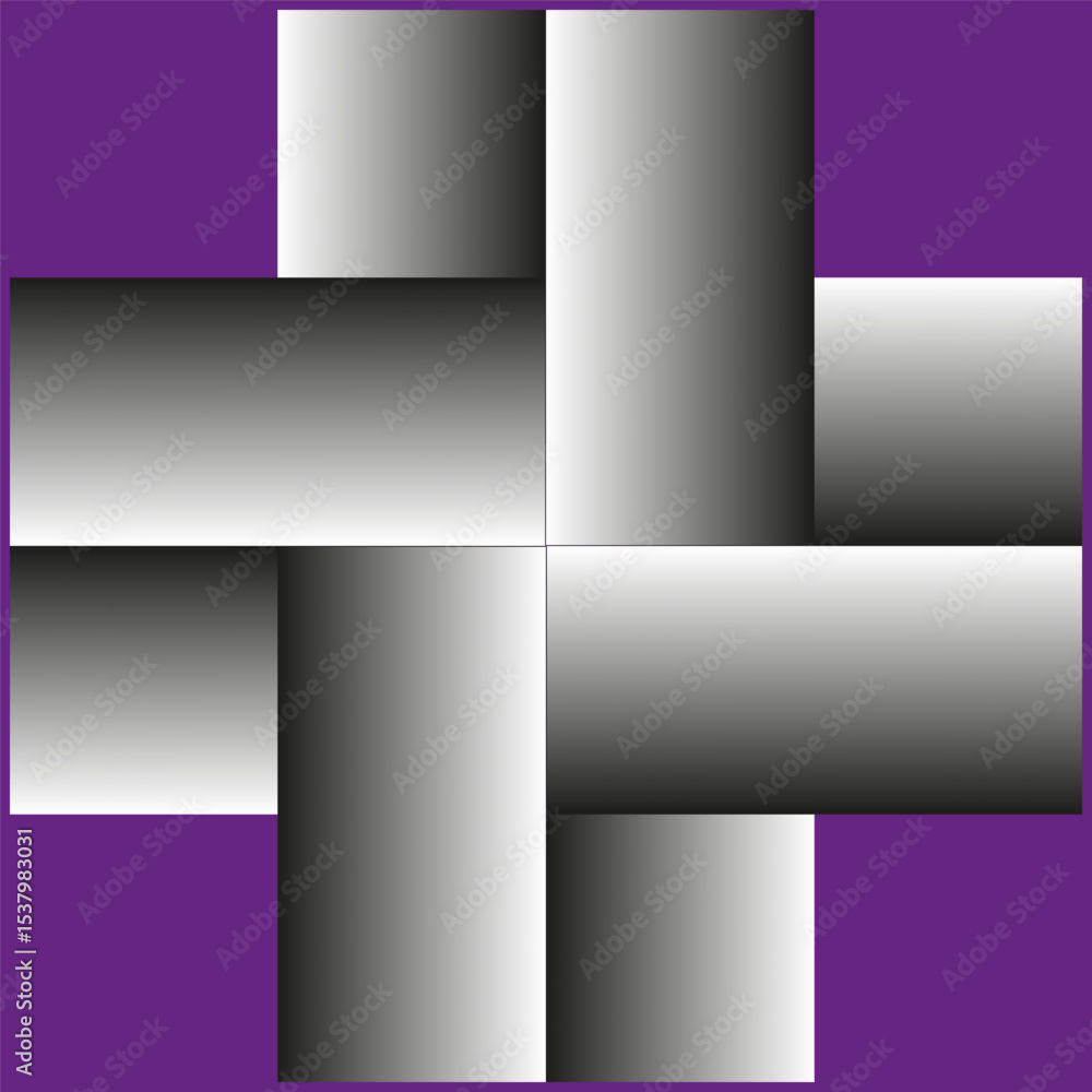 Poster silver weave tiles. metallic abstract blocks. interlaced square structure. vector glossy pattern.