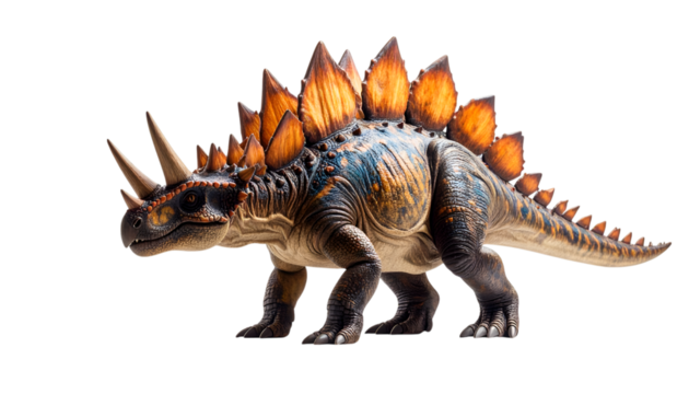 Stegosaurus Prehistoric Beast: A realistic illustration of a majestic Stegosaurus, a prehistoric dinosaur, captured in stunning detail, highlighting its unique features and texture. 