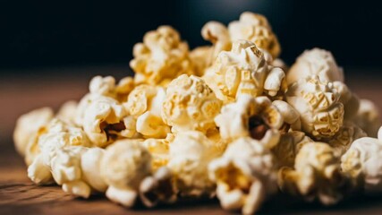 Closeup of Fresh Popcorn Popping in Hot Oil in a Pan for Movie Night - Powered by Adobe
