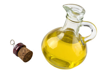 Glass Bottle of Yellow Oil with Cork