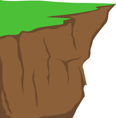 Natural cliff landscape illustration. Mountains, rocks, cliffs, stones for colorful panoramic scenery. Vector isolated.