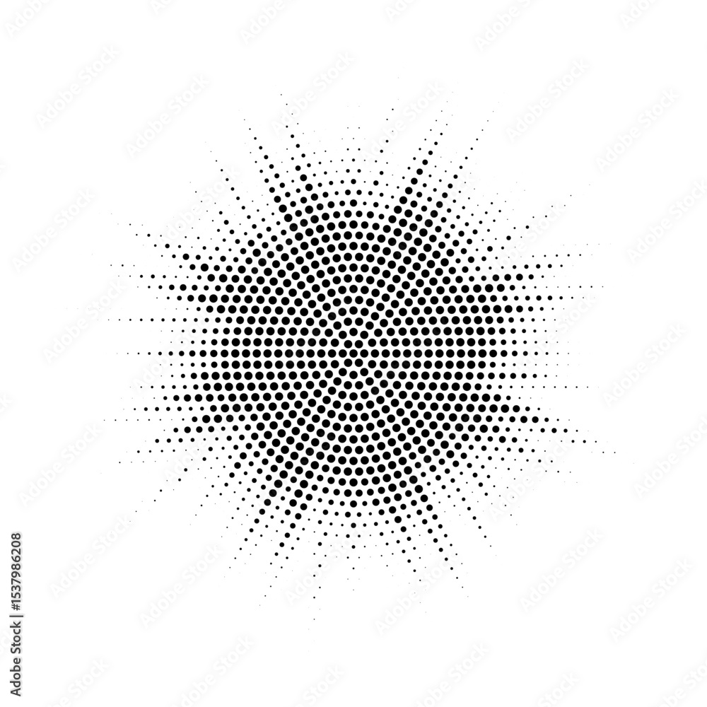 Poster burst halftone light effect. glowing light burst. abstract grunge halftone dots background. vector i