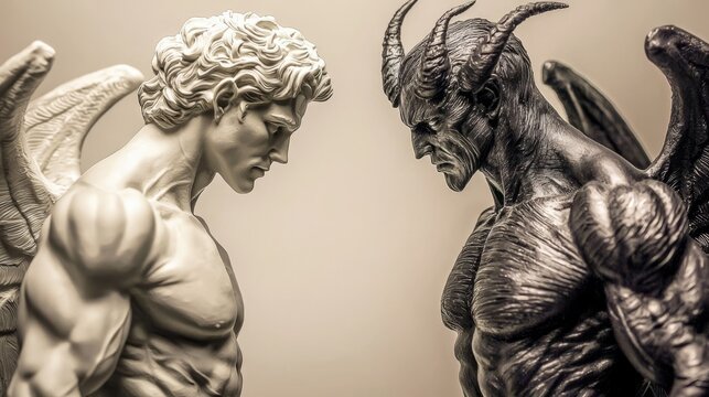 An artistic representation exploring the duality of human nature.