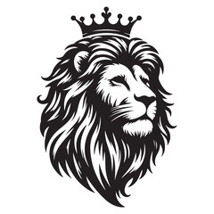 Majestic lion with crown image vector