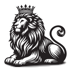 Majestic lion with crown image vector