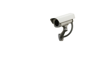 Surveillance camera mounted on wall for security monitoring and protection