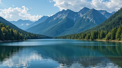 Majestic Mountain Lake in Scenic Wilderness