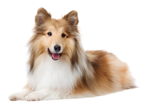Elegant Shetland Sheepdog PNG transparent isolated image showcasing its intelligence and beautiful coat.