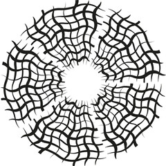 Spiderweb shape icon. Abstract vector net. Circular line pattern. Web symmetry.