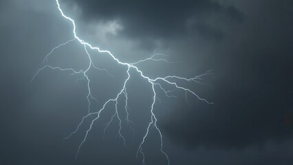 Dramatic thunderstorm lightning strikes overcast sky nature photography atmospheric conditions dynamic perspective