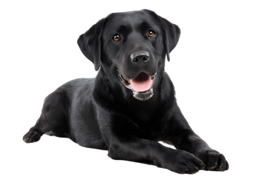 Affectionate Labrador Retriever dog PNG transparent isolated image highlighting its adorable features and joyful demeanor.