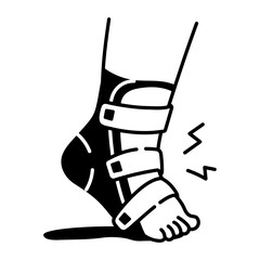 A sketchy style icon of ankle brace

