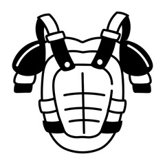 A drawing style icon showing chest guard
