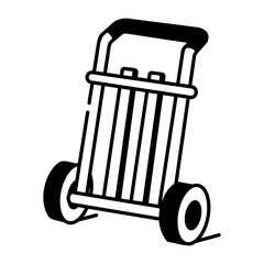 A sketchy style icon of manual trolley
