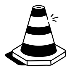 A hand drawn style icon of safety cone

