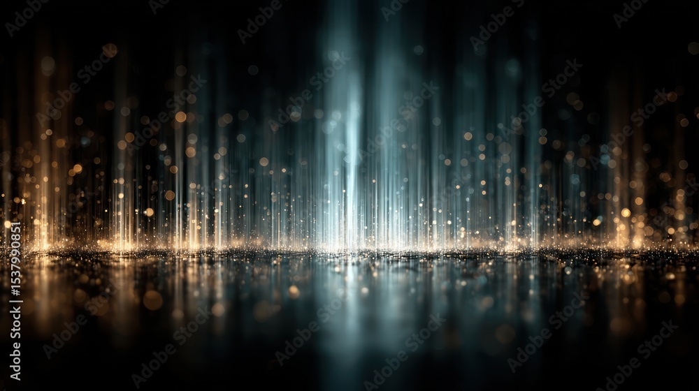 Poster abstract light patterns create a mesmerizing visual display in dark environment