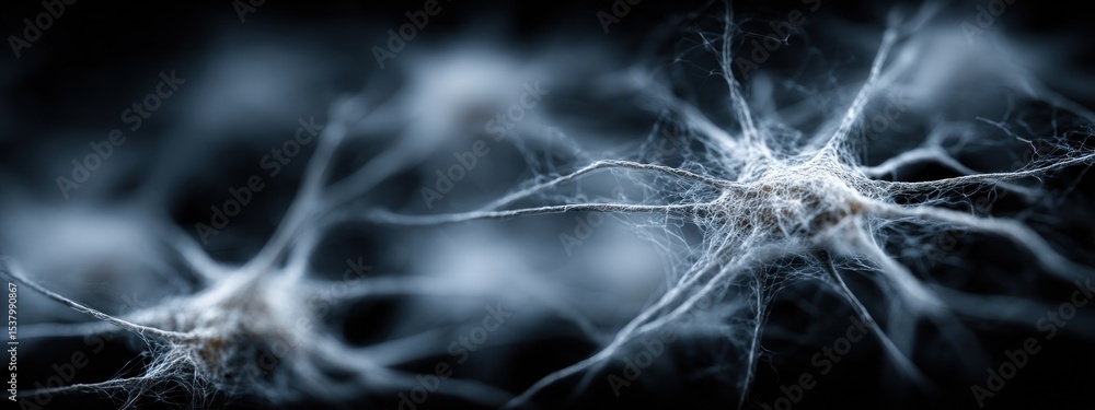 Aufkleber neural connections in a microscopic view showcasing intricate patterns