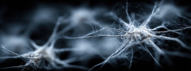Neural connections in a microscopic view showcasing intricate patterns