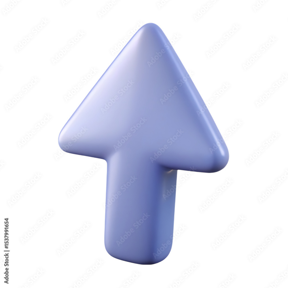 Poster 3d rendered up arrow icon with a soft blue gradient isolated against a black background