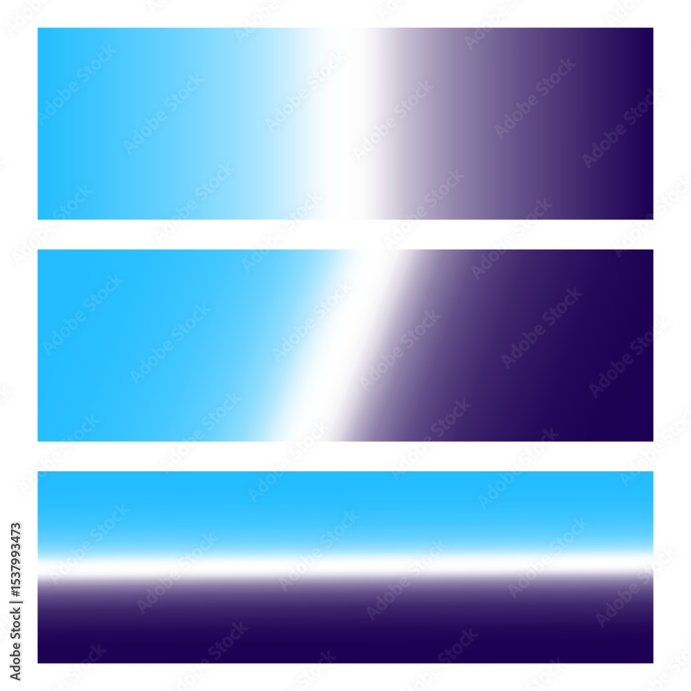 Aufkleber blue gradient bars. glossy stripe forms. vector abstract background. cool tone palette.