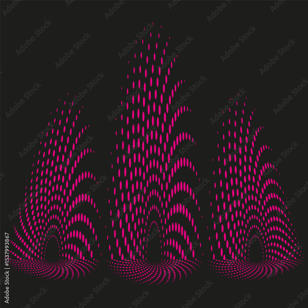 Poster sound wave pattern. audio frequency visual. purple equalizer vector. music rhythm display.